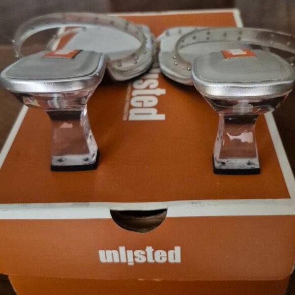 Women Clear Heels Sandals Transparent Square Toe Heels Backless Block Pump Shoes - Picture 3 of 6